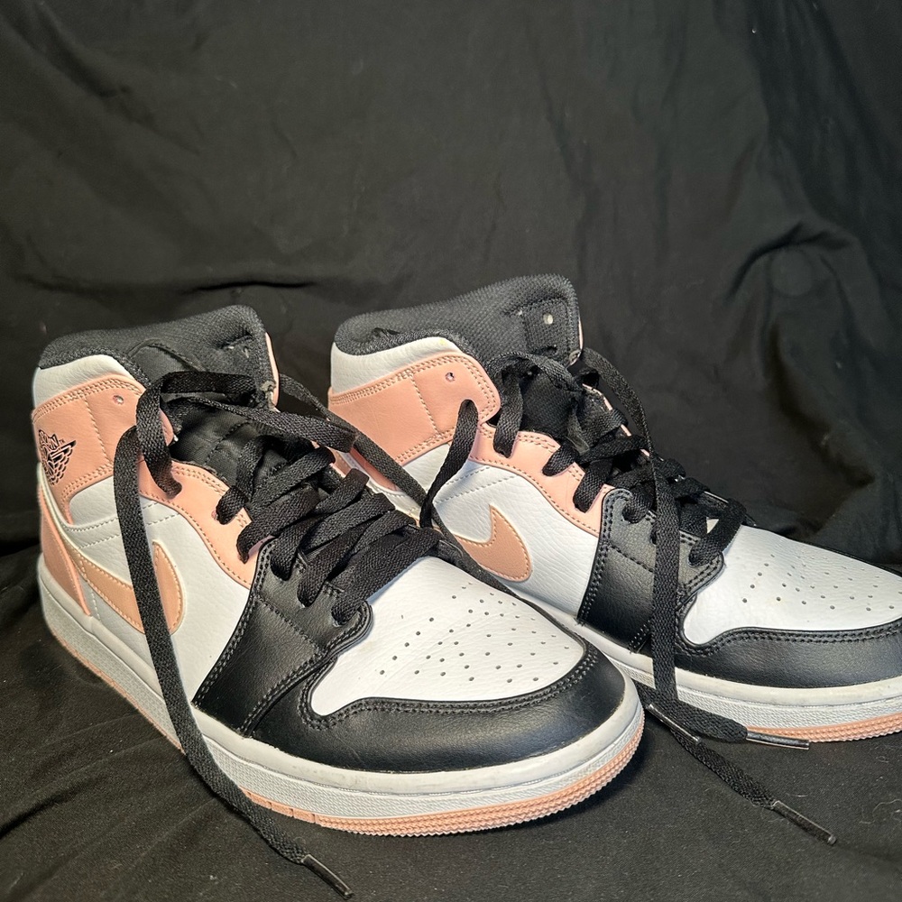 Nike Air Jordan Mid Sneakers - Black and Pink